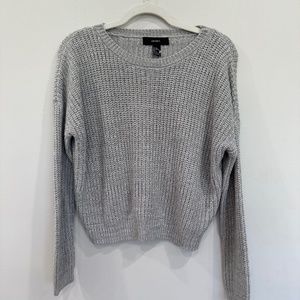 Light Gray Forever 21 Scoop Neck Sweater - Size Small